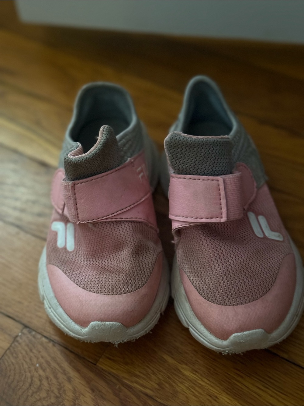 Fila Kids Pink and Gray Slip-On Athletic Sneakers
